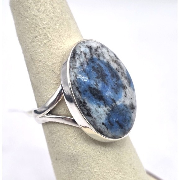 The Unbranded Brand Jewelry - Genuine K2 Jasper Oval Ring Size 6.5 Sterling Silver 925 Handmade Southwest NWT